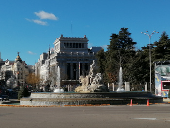 Fuente de Cibeles punto de celebración de los triunfos del equipo de fútbol del Real Madrid
